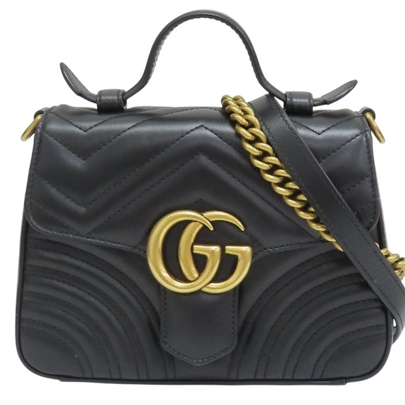 Gucci Handbags - Brand New GG Gucci Marmot Black Leather Handbag/Crossbody Bag.